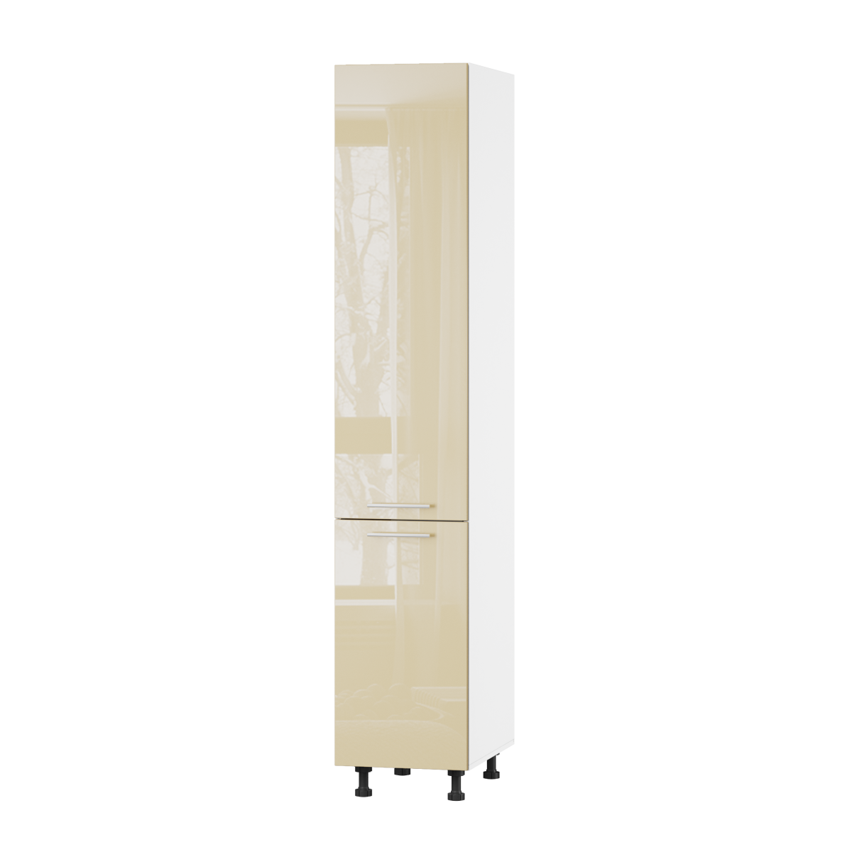 Корпус Стандарт білий, фасад Стандарт бежевий глянець 702 40х214х56