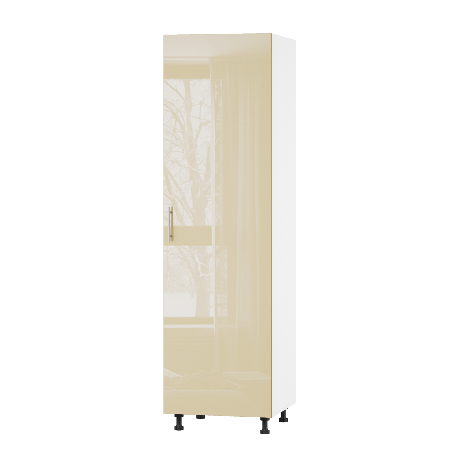 Корпус Стандарт білий, фасад Стандарт бежевий глянець 704 60х214х56