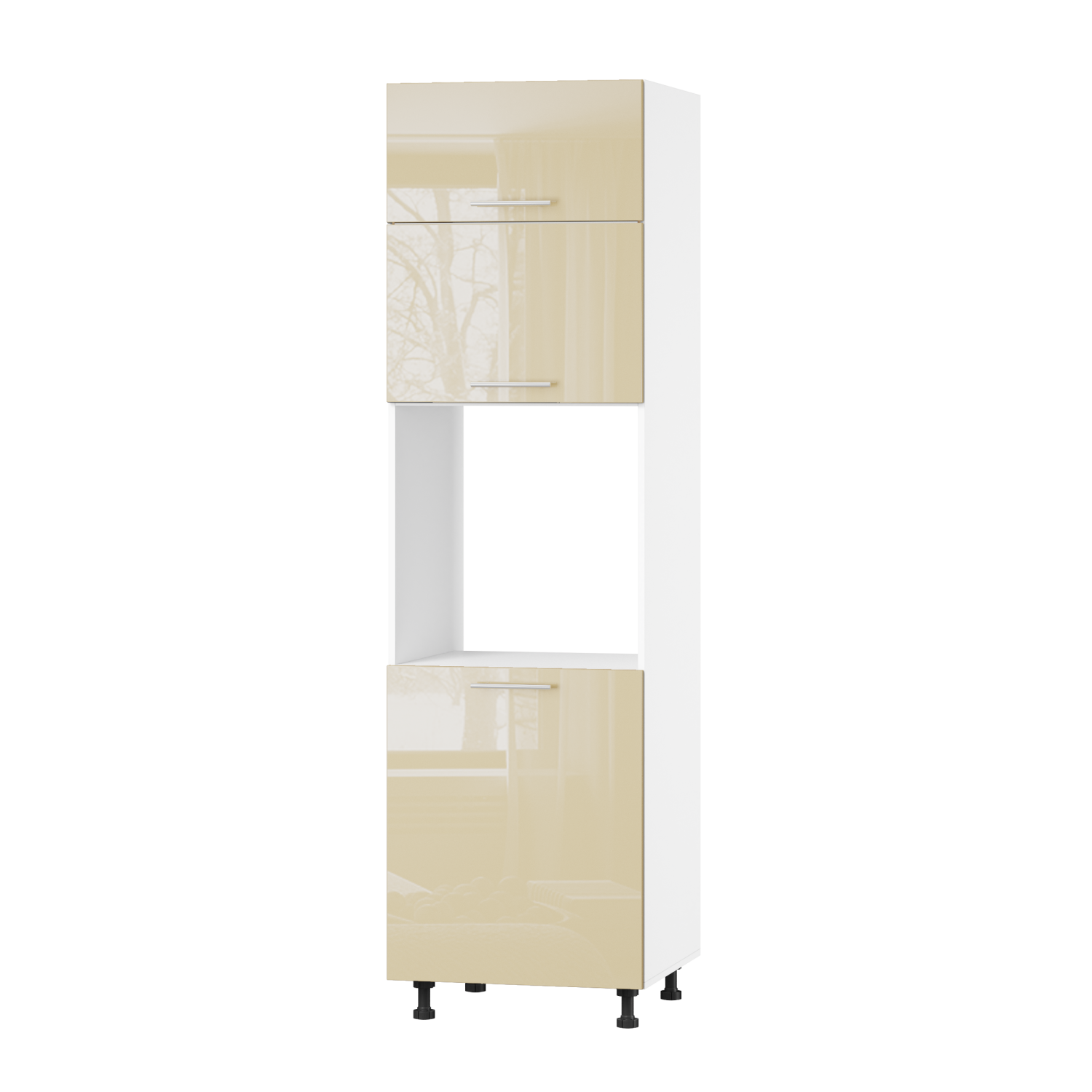 Корпус Стандарт білий, фасад Стандарт бежевий глянець 705.HK-xs 60х214х56