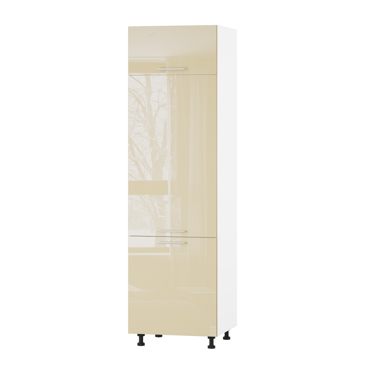 Корпус Стандарт білий, фасад Стандарт бежевий глянець 802. HK-XS 60х236х56