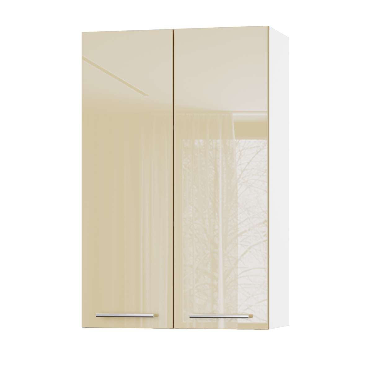 Корпус Стандарт білий, фасад Стандарт бежевий глянець L302 60х93х30