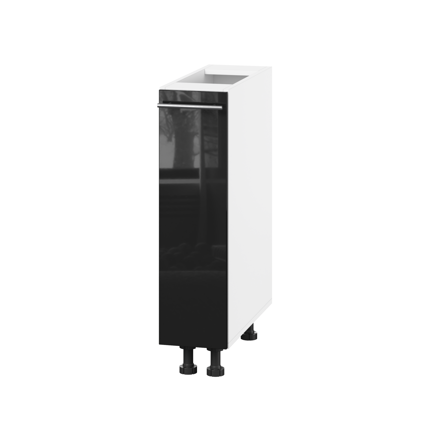 Корпус Стандарт білий, фасад Стандарт чорний глянець 100 20х72х52 Корпус Стандарт білий, фасад Стандарт чорний глянець 100 20х72х52