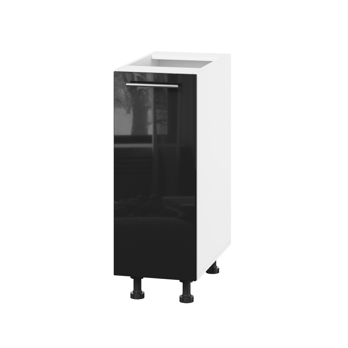 Корпус Стандарт білий, фасад Стандарт чорний глянець 101 30х72х52