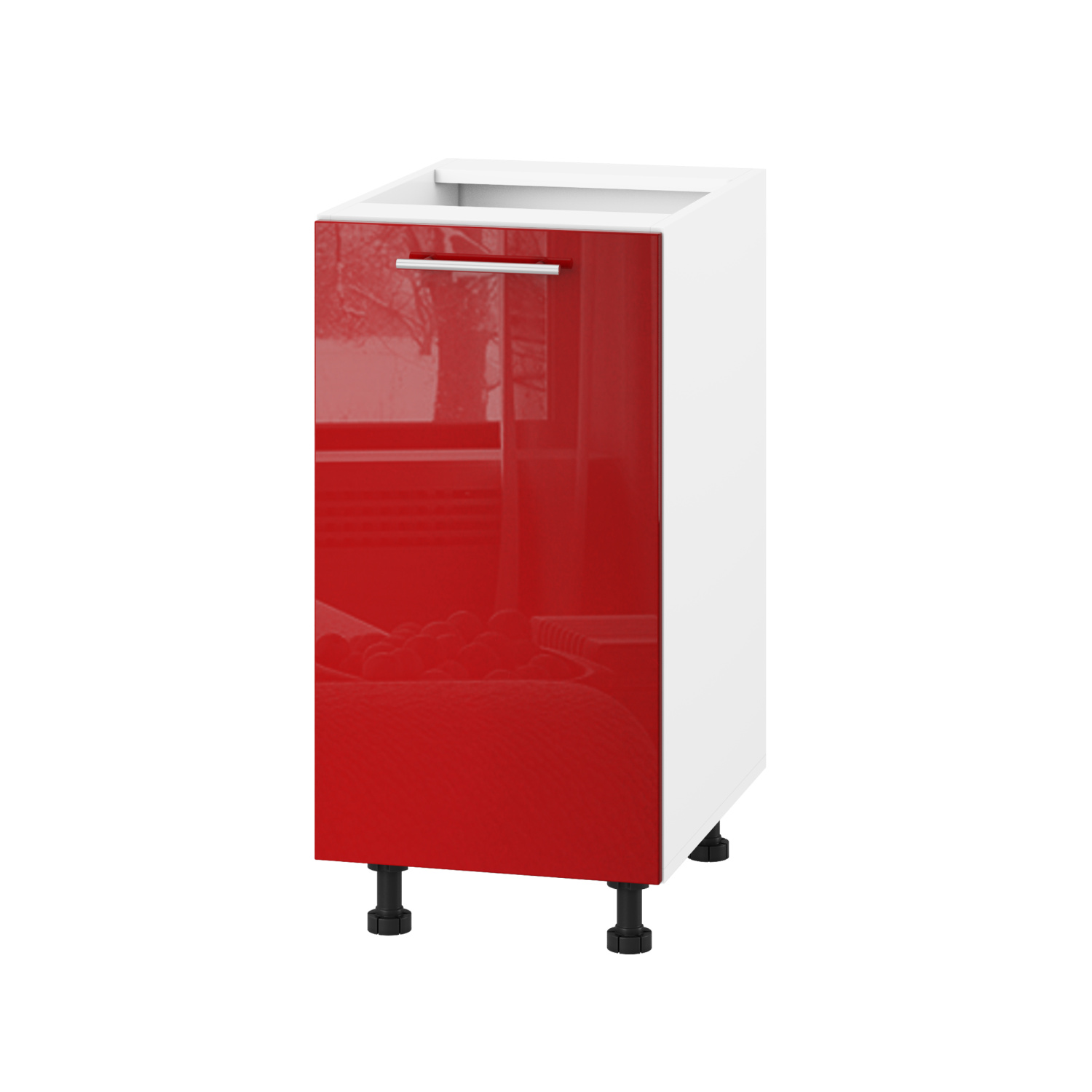 Корпус Стандарт білий, фасад Стандарт червоний глянець 101 40х72х52