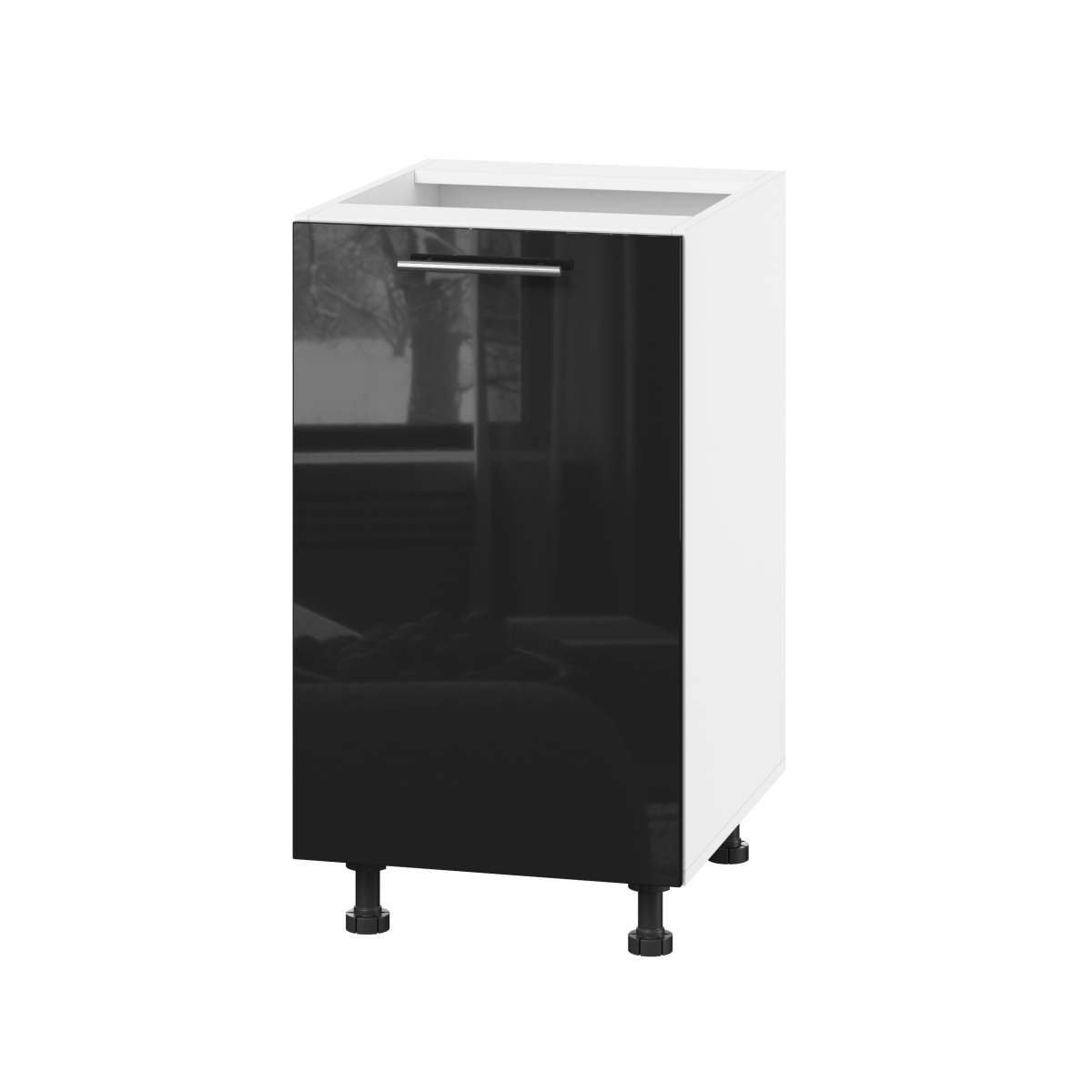 Корпус Стандарт білий, фасад Стандарт чорний глянець 101 45х72х52