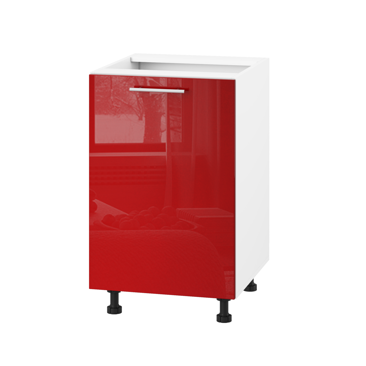 Корпус Стандарт білий, фасад Стандарт червоний глянець 101 50х72х52