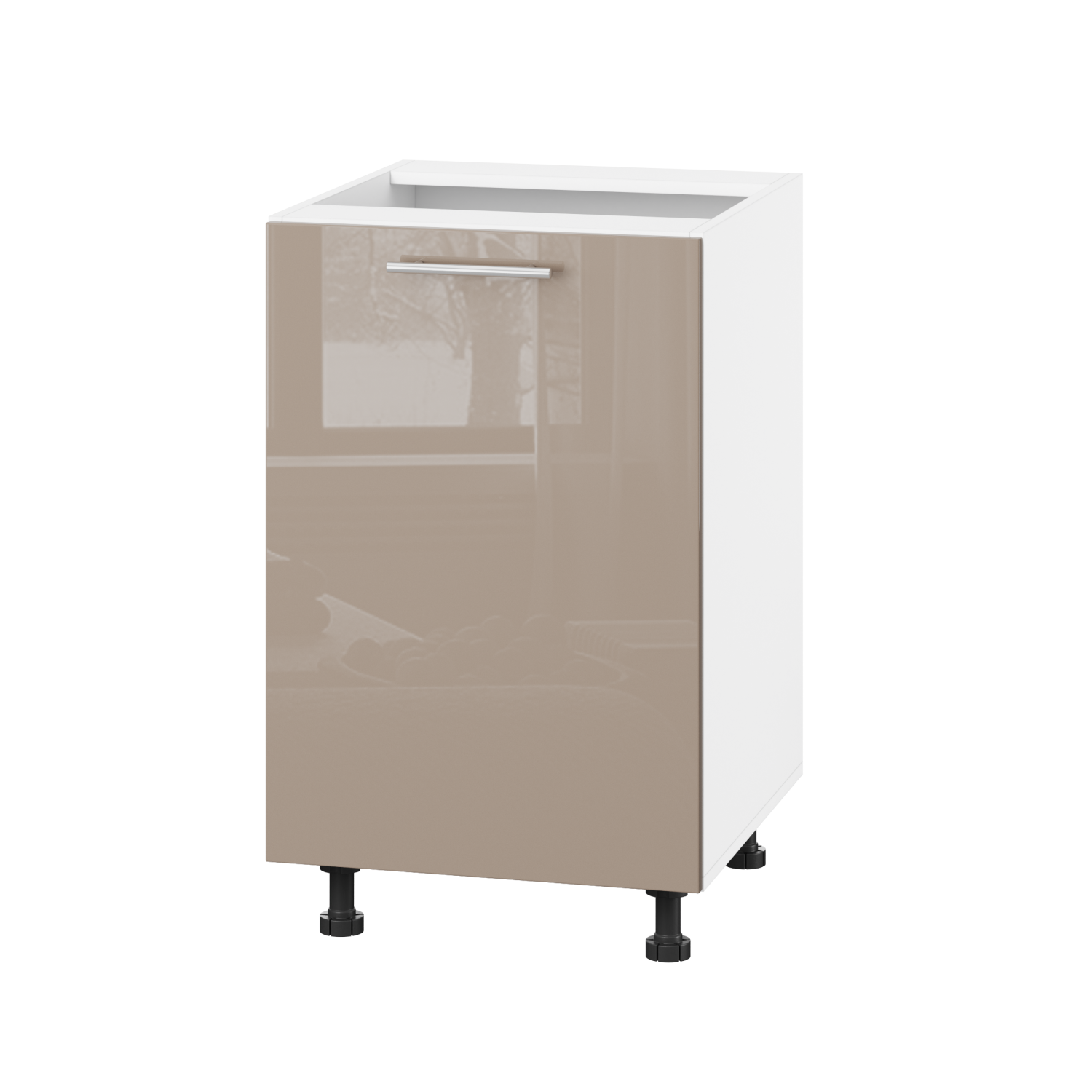 Корпус Стандарт білий, фасад Стандарт капучино глянець 101 50х72х52