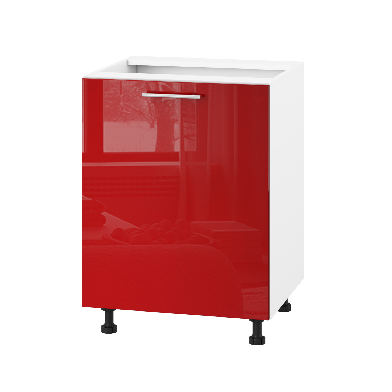 Корпус Стандарт білий, фасад Стандарт червоний глянець 101 60х72х52