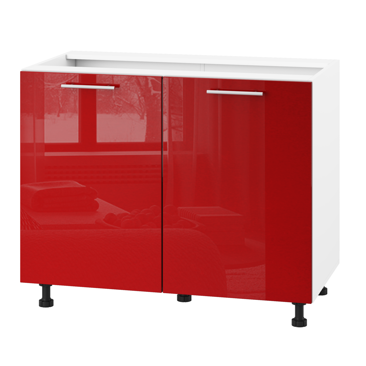 Корпус Стандарт білий, фасад Стандарт червоний глянець 102 100х72х52