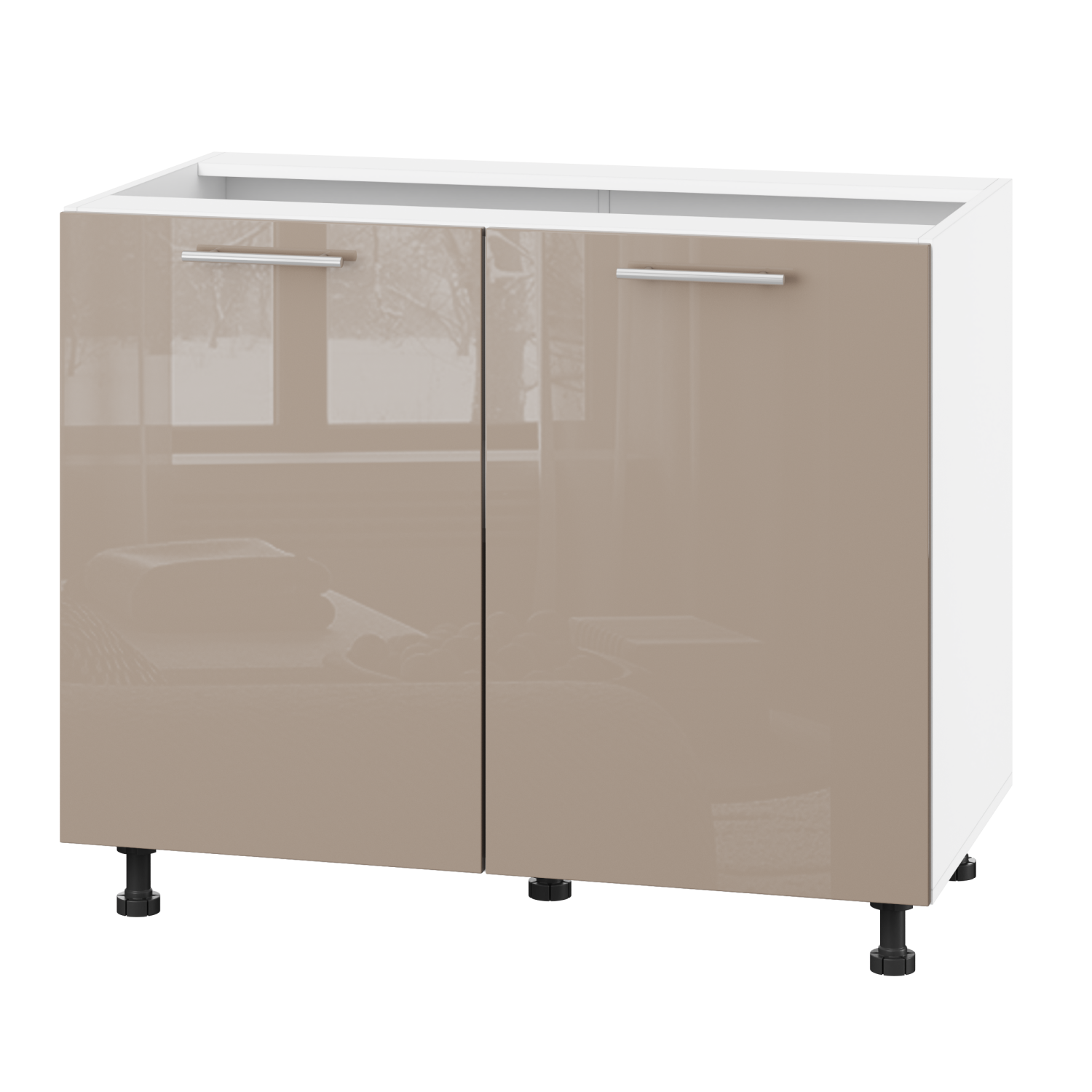 Корпус Стандарт білий, фасад Стандарт капучіно глянець 102 100х72х52 Корпус Стандарт білий, фасад Стандарт капучіно глянець 102 100х72х52