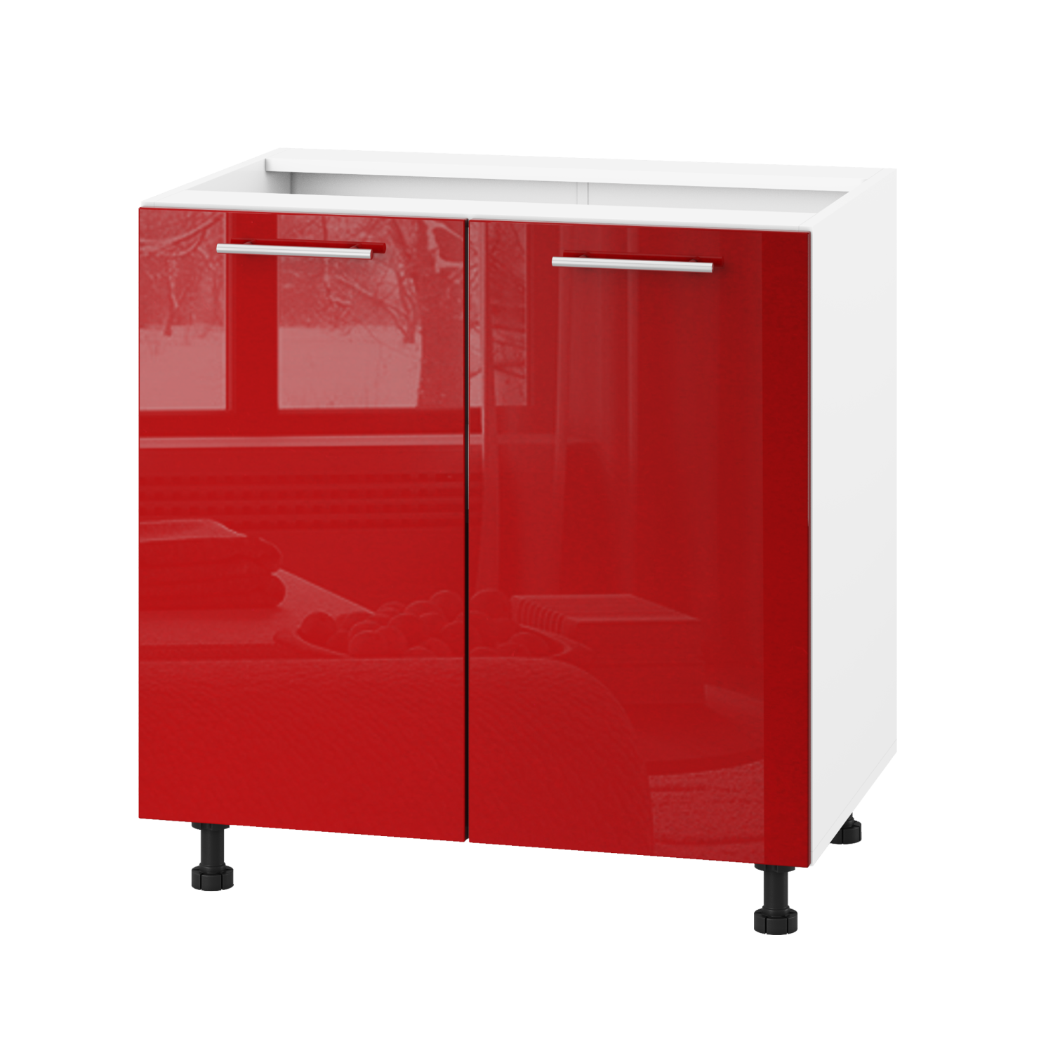 Корпус Стандарт білий, фасад Стандарт червоний глянець 102 80х72х52 Корпус Стандарт білий, фасад Стандарт червоний глянець 102 80х72х52