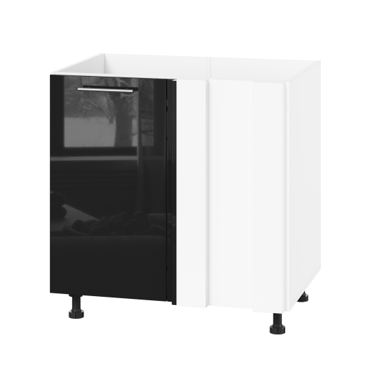 Корпус Стандарт білий, фасад Стандарт чорний глянець 103 80-100х72х52