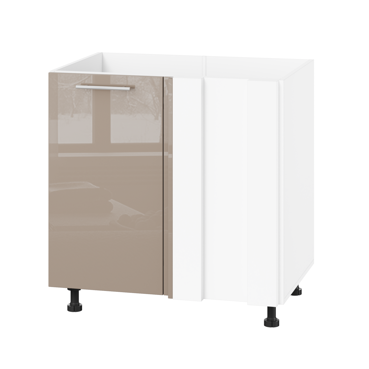 Корпус Стандарт білий, фасад Стандарт капучіно глянець 103 80-100х72х52