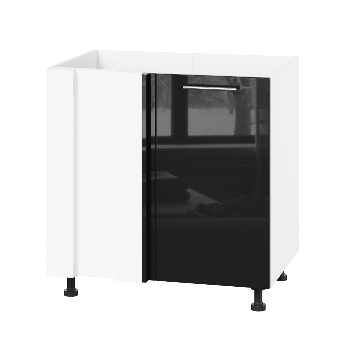 Корпус Стандарт білий, фасад Стандарт чорний глянець 103 80-100х72х52