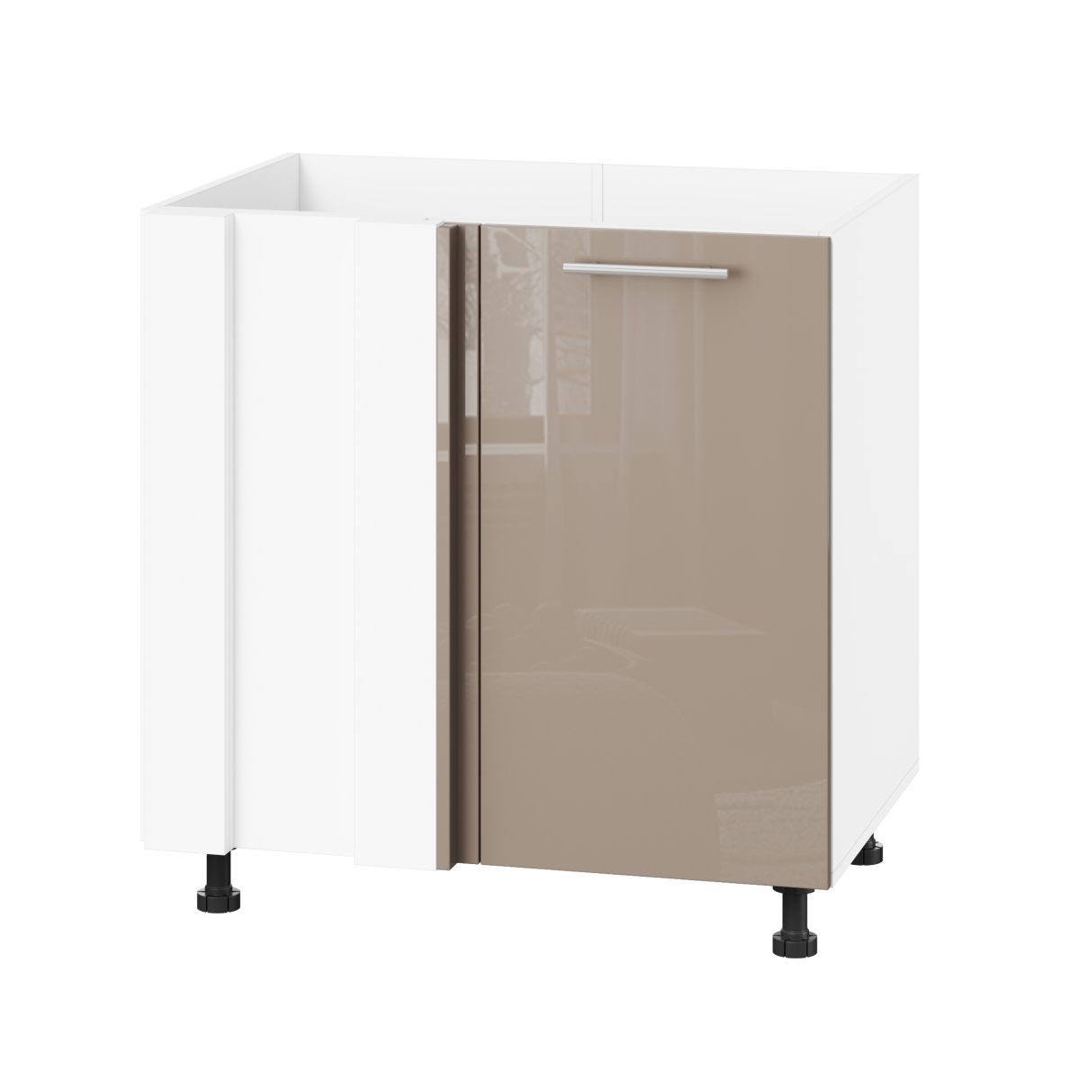 Корпус Стандарт білий, фасад Стандарт капучіно глянець 103 80-100х72х52