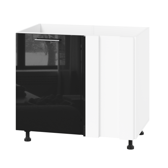 Корпус Стандарт білий, фасад Стандарт чорний глянець 103 90-110х72х52