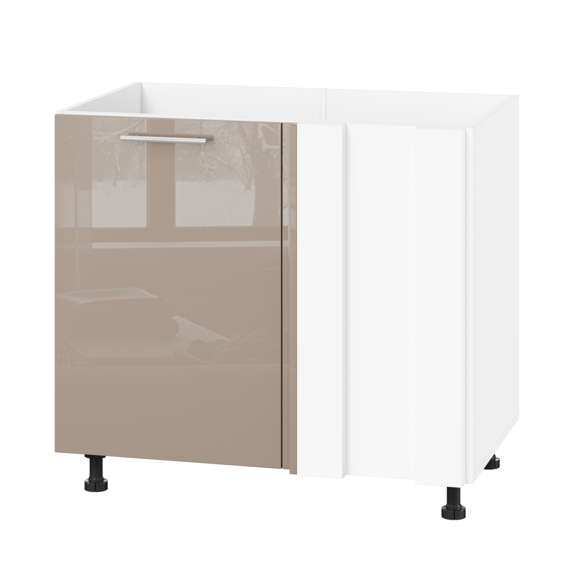 Корпус Стандарт білий, фасад Стандарт капучіно глянець 103 90-110х72х52