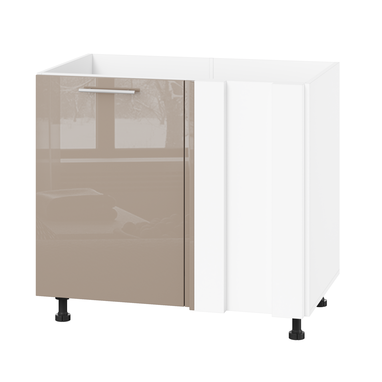 Корпус Стандарт білий, фасад Стандарт капучіно глянець 103 90-110х72х52