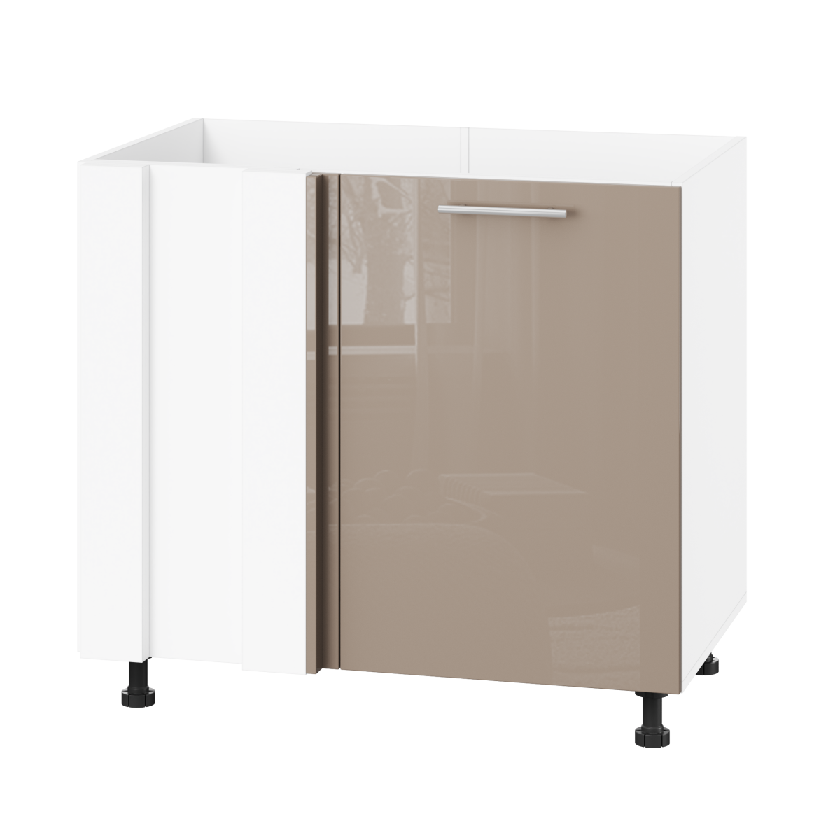 Корпус Стандарт білий, фасад Стандарт капучіно глянець 103 90-110х72х52