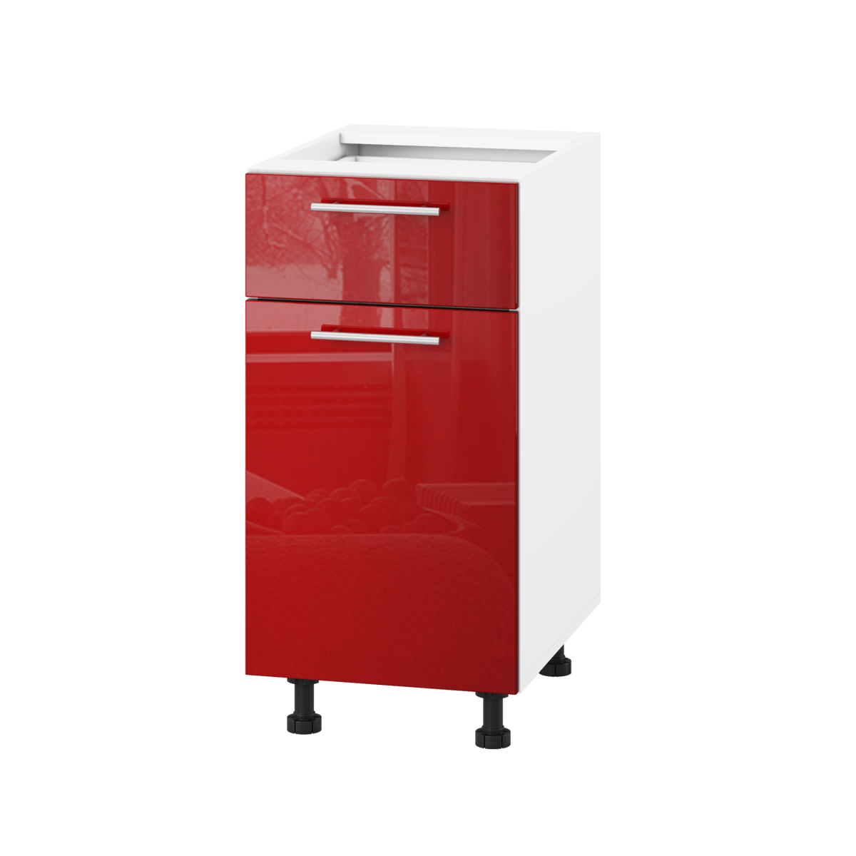 Корпус Стандарт білий, фасад Стандарт червоний глянець 111.SM-40x72x52