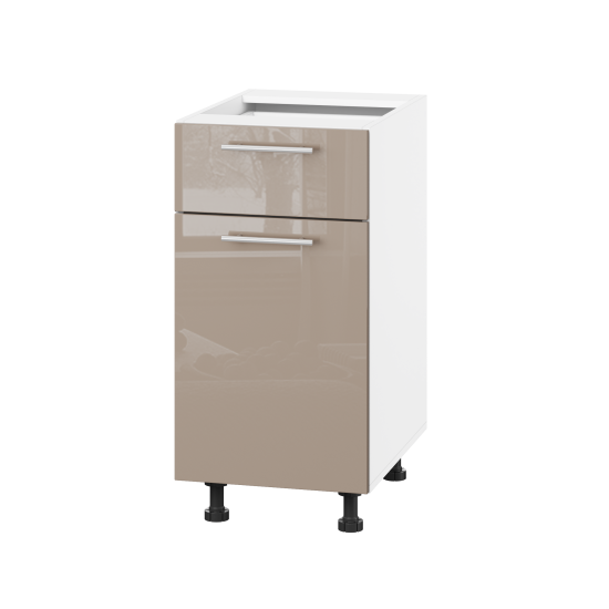 Корпус Стандарт білий, фасад Стандарт капучіно глянець 111.SM-40x72x52