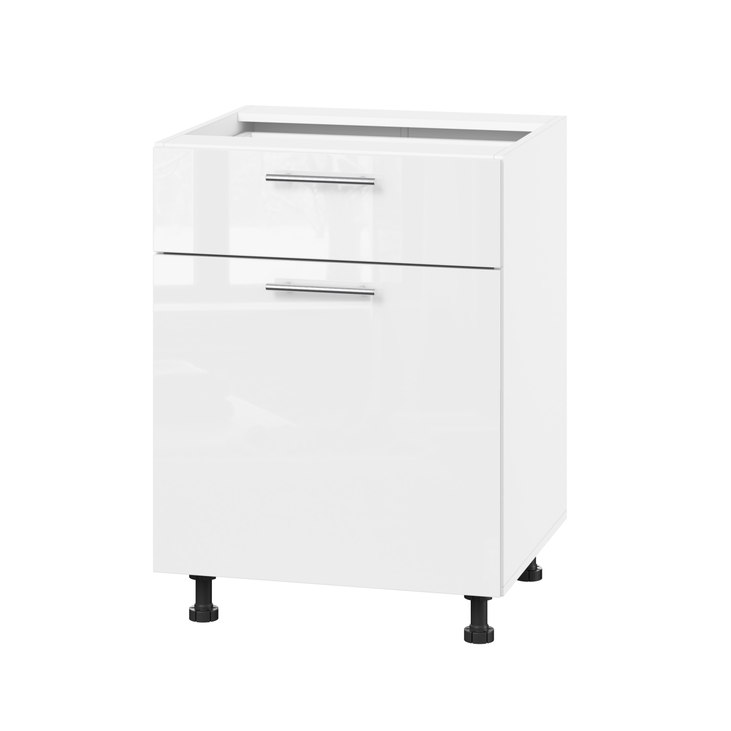 Корпус Стандарт білий, фасад Стандарт білий глянець 111.SM-60x72x52