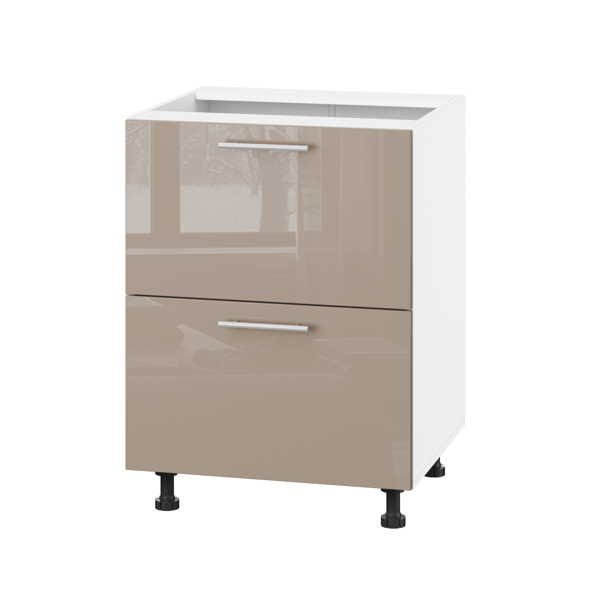 Корпус Стандарт білий, фасад Стандарт капучіно глянець 120.SM-60x72x52