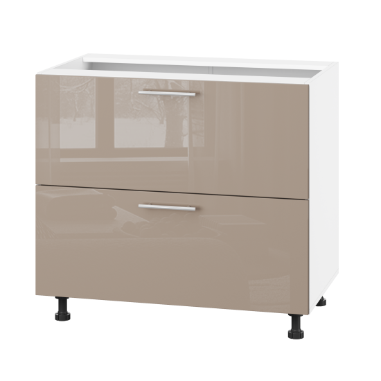 Корпус Стандарт білий, фасад Стандарт капучіно глянець 123.SM-90x72x52