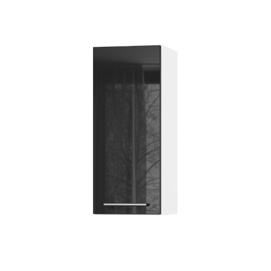 Корпус Стандарт білий, фасад Стандарт чорний глянець 301 30х72х30