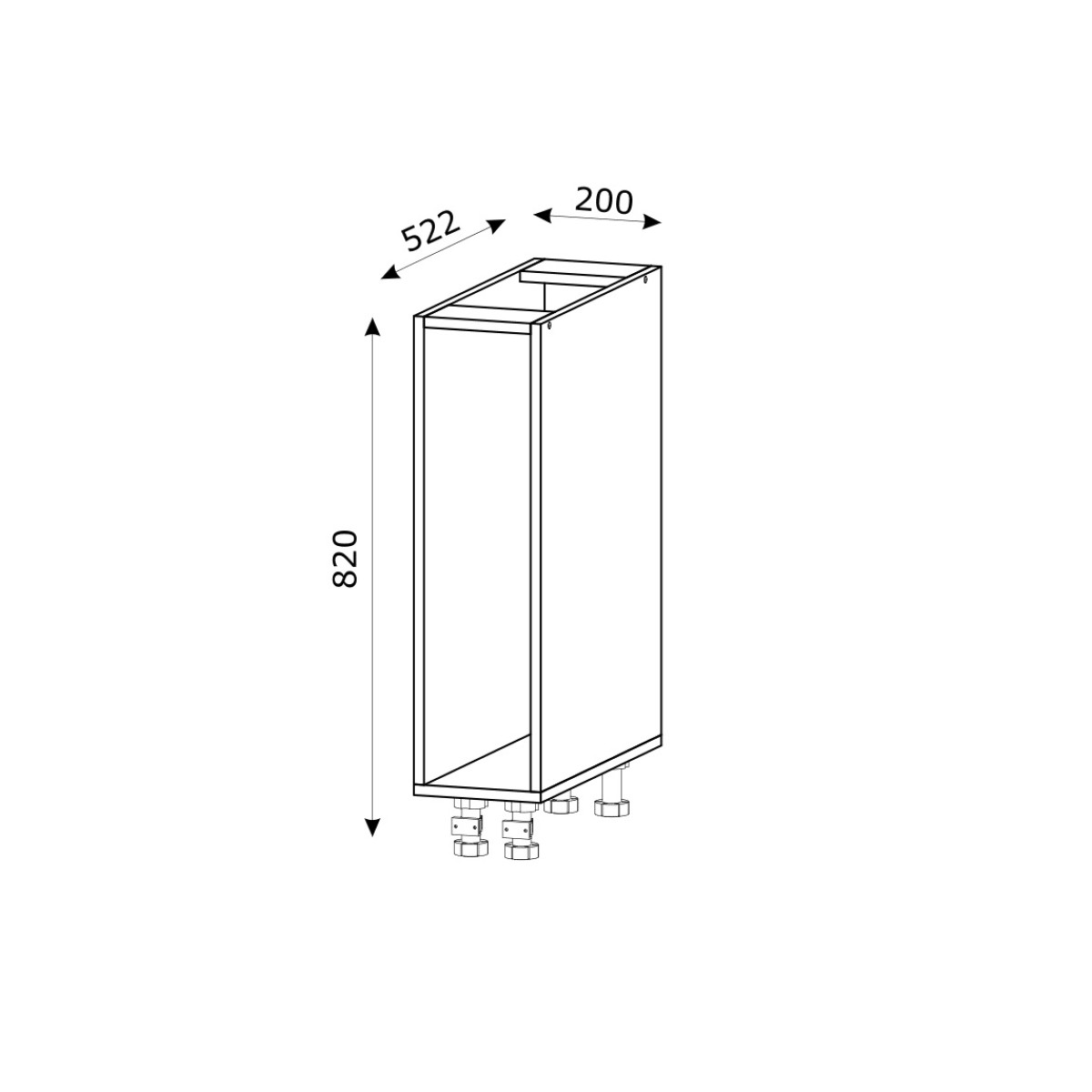 Корпус Стандарт дуб сонома, фасад Стандарт горіх темний 100 20х72х52 Корпус Стандарт дуб сонома, фасад Стандарт горіх темний 100 20х72х52