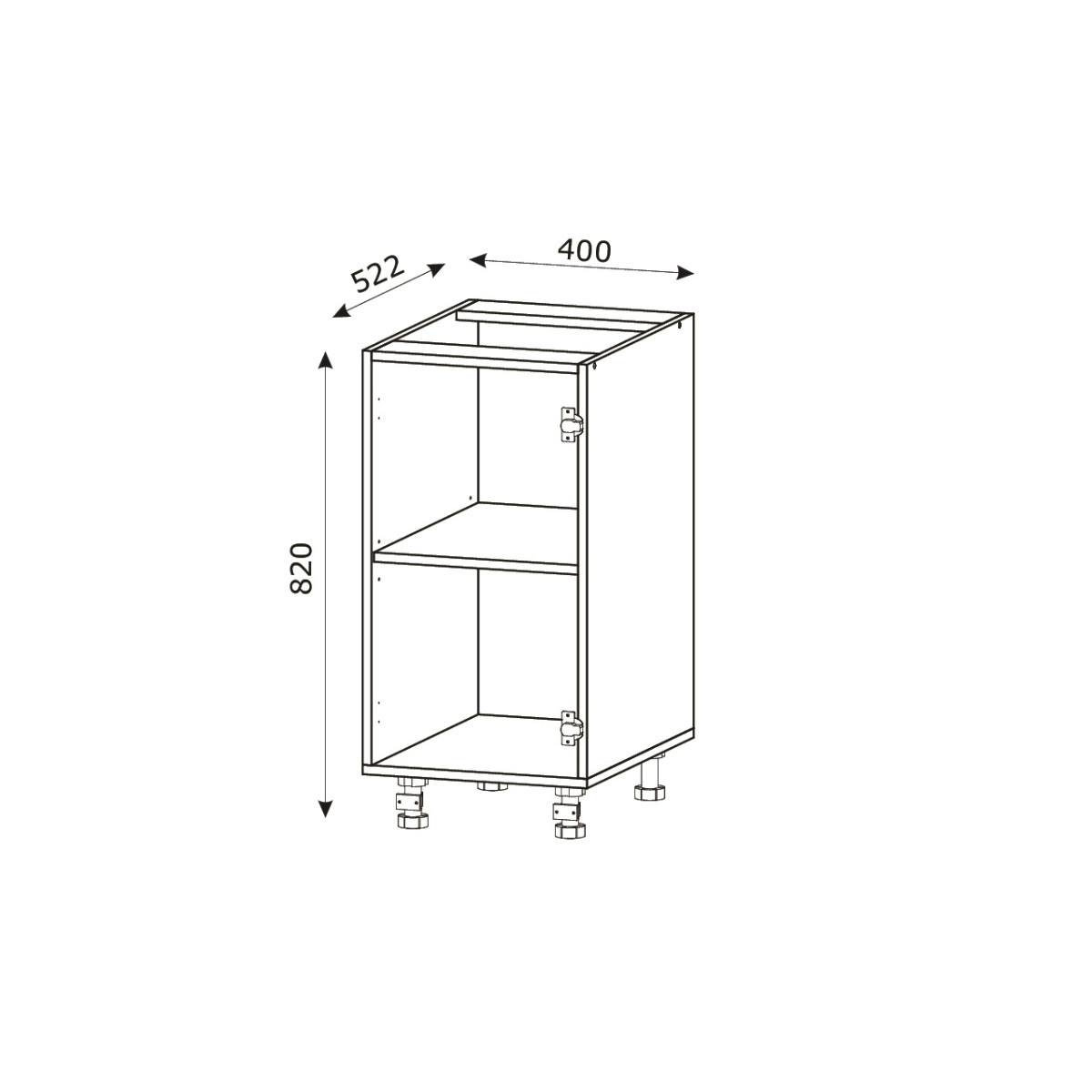 Корпус Стандарт білий, фасад Бостон білий глянець 101 40х72х52 Корпус Стандарт білий, фасад Бостон білий глянець 101 40х72х52