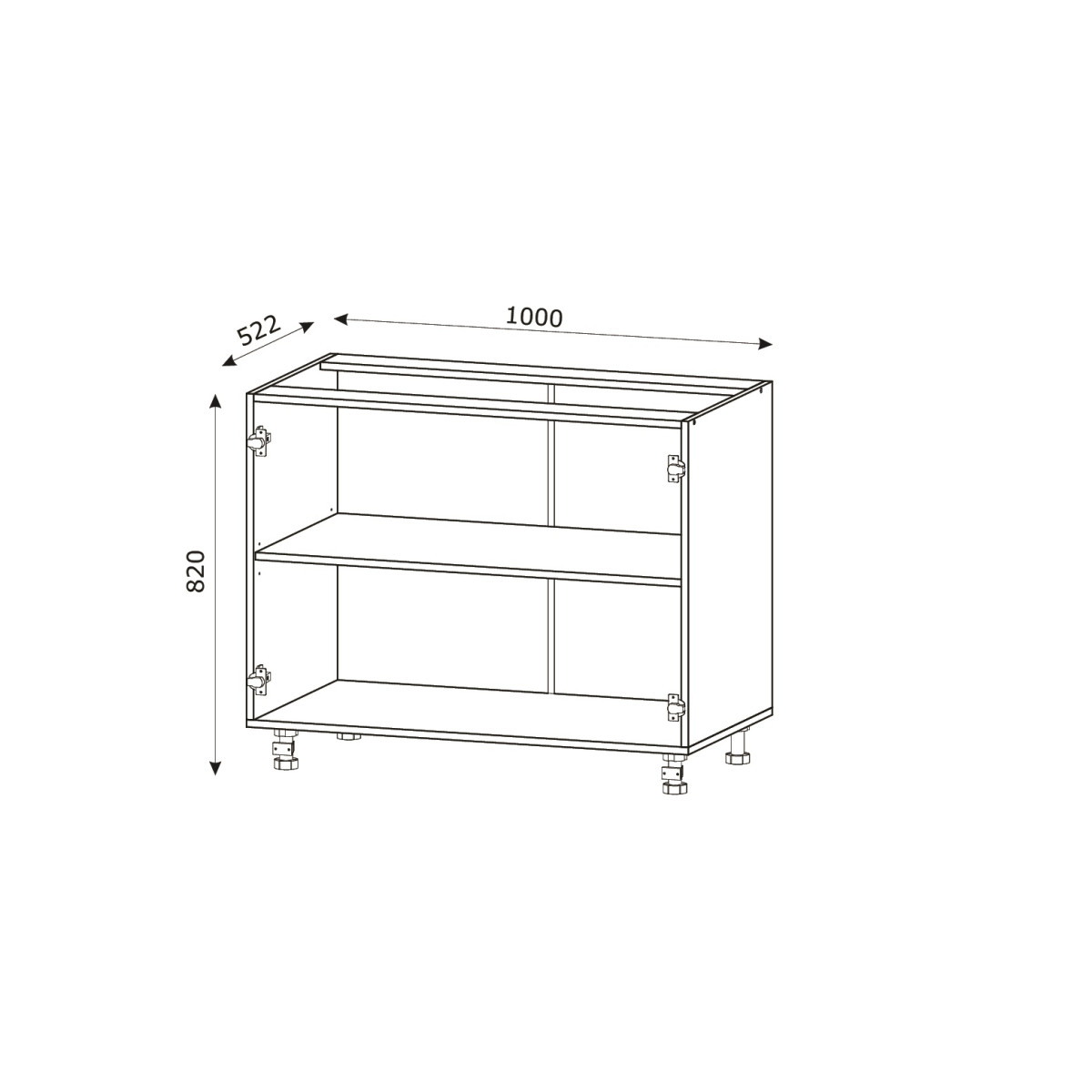 Корпус Стандарт білий, фасад Стандарт білий глянець 102 100х72х52