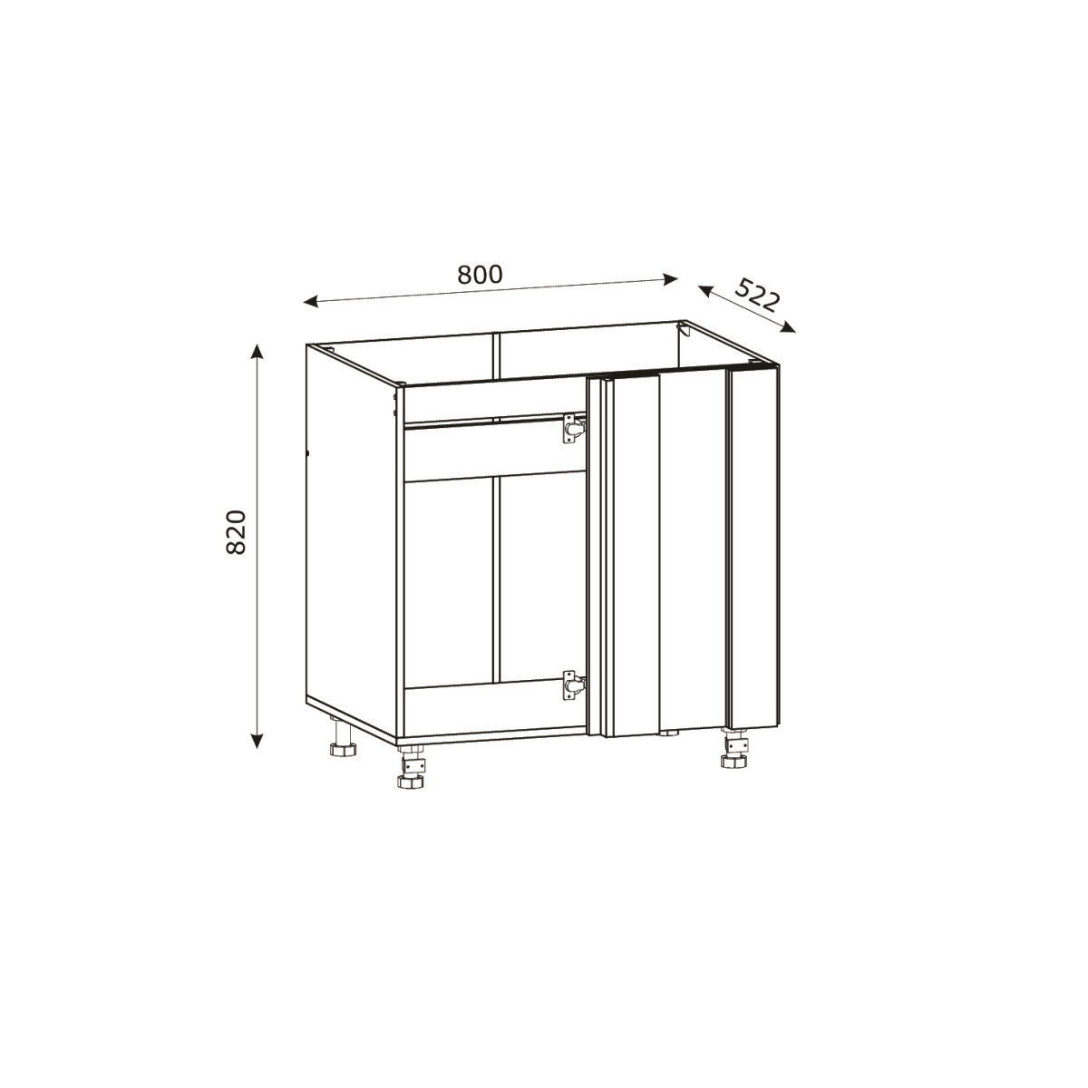 Корпус Стандарт білий, фасад Стандарт капучіно глянець 103 80-100х72х52