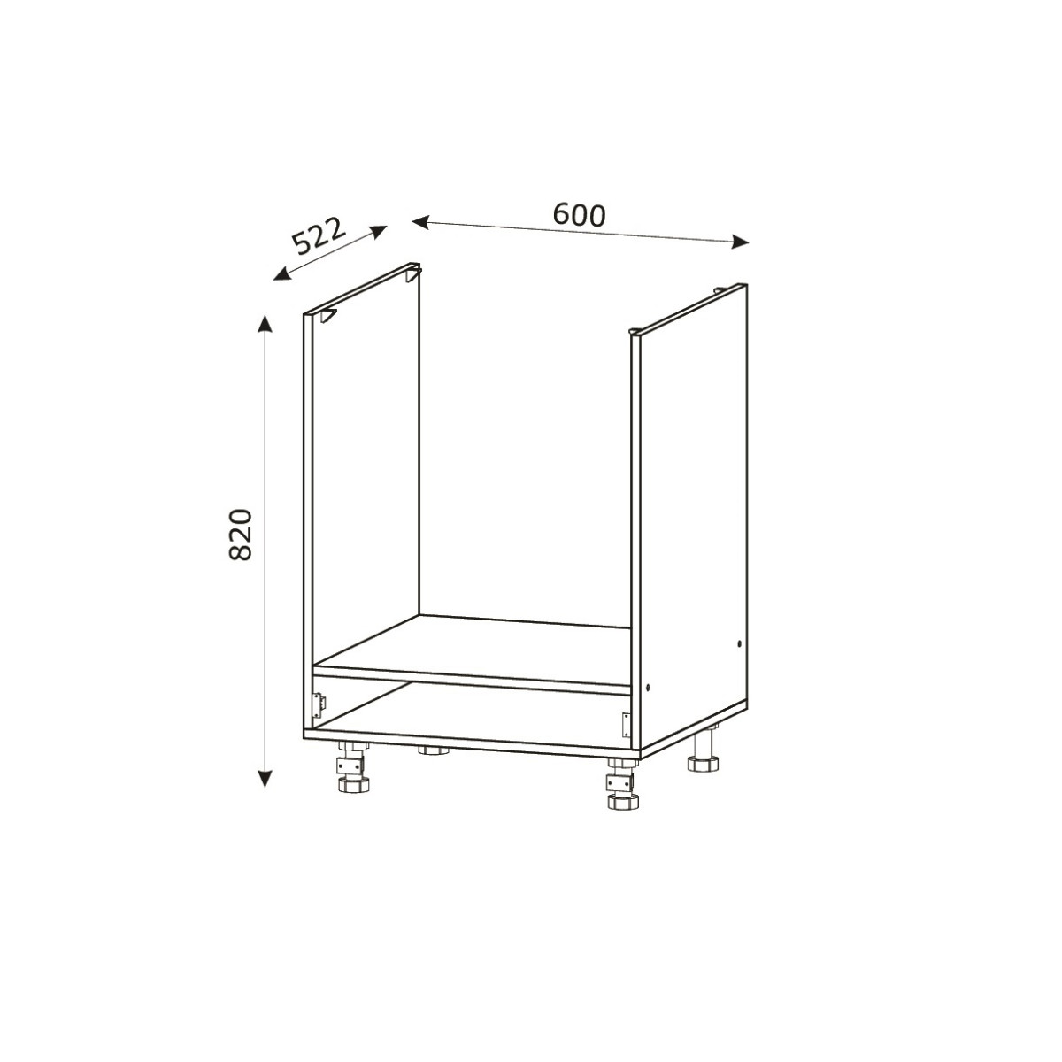 Корпус Стандарт білий, фасад Стандарт елегантний сірий софт 105.F-60х72х52