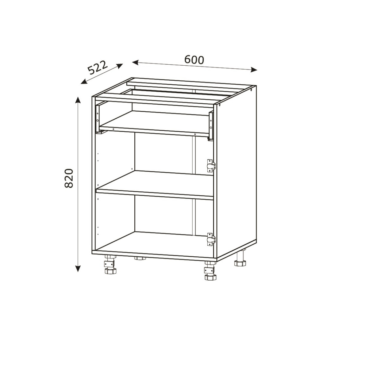 Корпус Стандарт білий, фасад Стандарт червоний глянець 111.SM-60x72x52