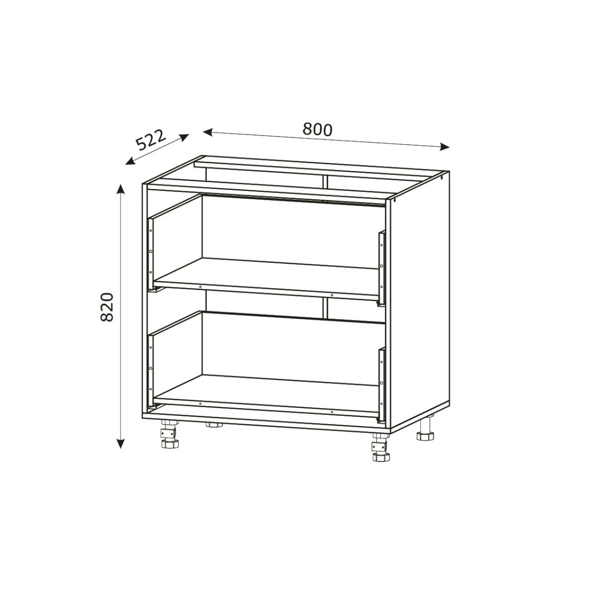 Корпус Стандарт білий, фасад Стандарт Аврора глянець 120.SM-80x72x52