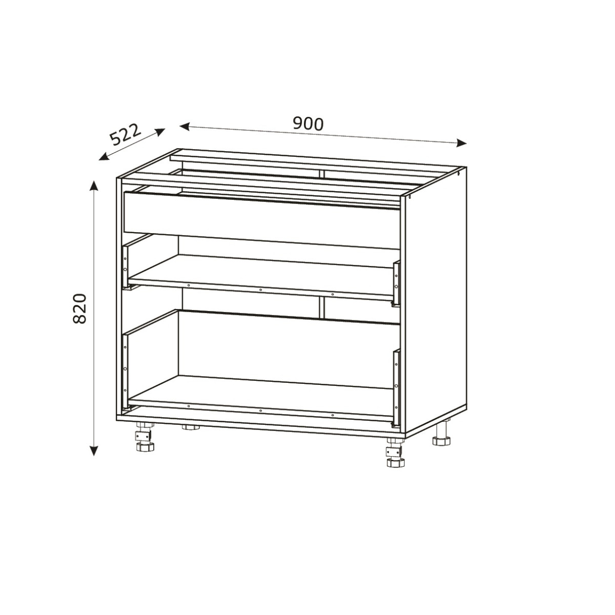 Корпус Стандарт білий, фасад Лондон білий матовий 123.SM-90x72x52
