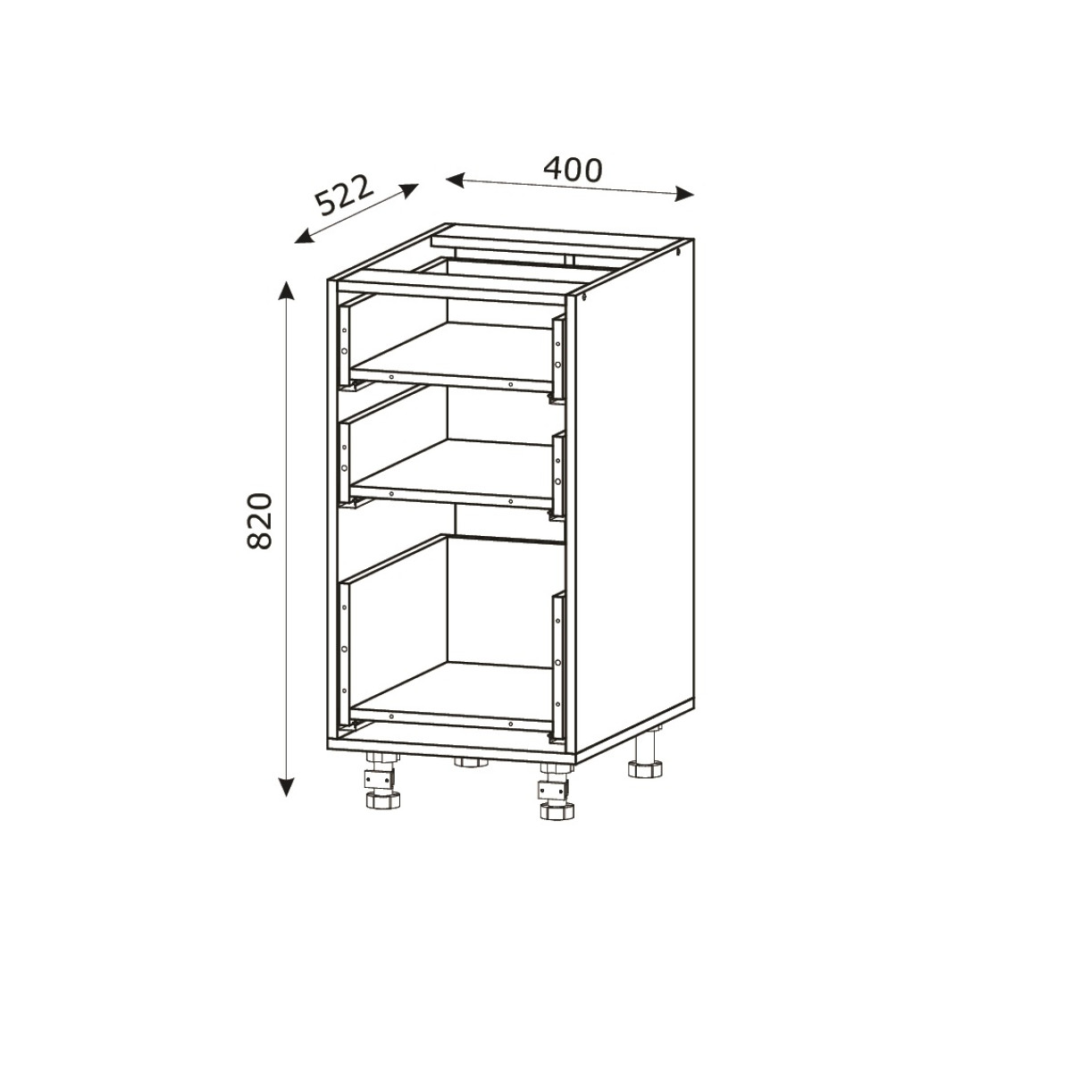 Корпус Стандарт білий, фасад Стандарт Аврора глянець 130.SM 40х72х52