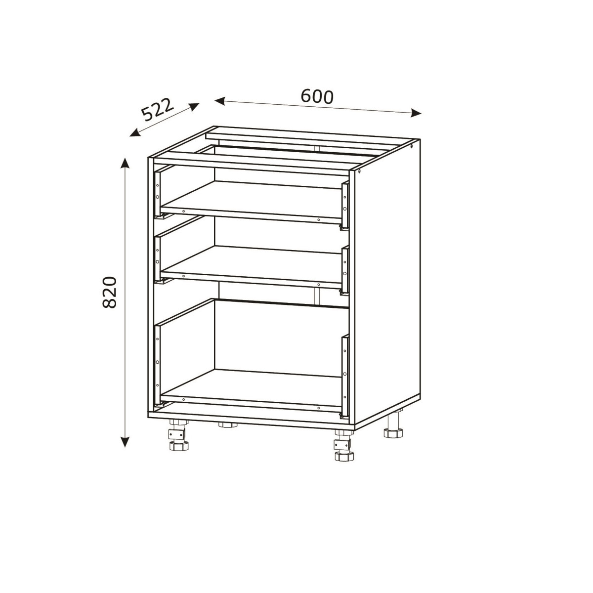 Корпус Стандарт білий, фасад Стандарт капучіно глянець 130.SM 60х72х52