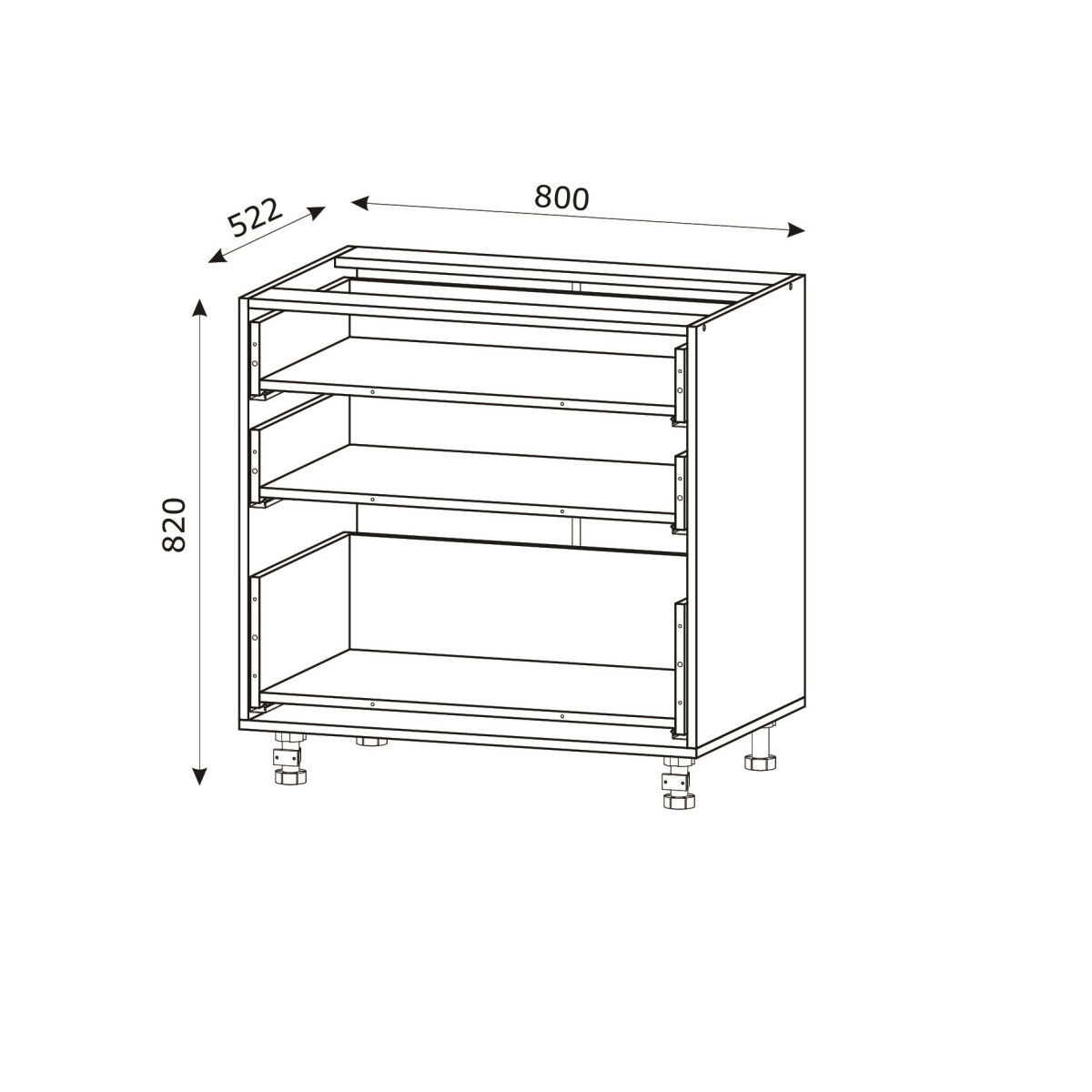 Корпус Стандарт білий, фасад Стандарт Аврора глянець 130.SM 80х72х52