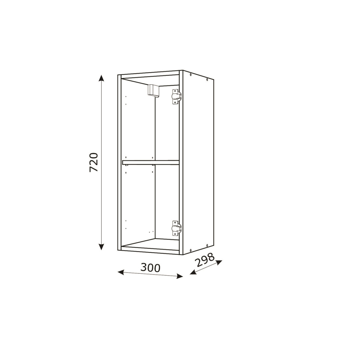Корпус Стандарт білий, фасад Стандарт червоний глянець 301 30х72х30