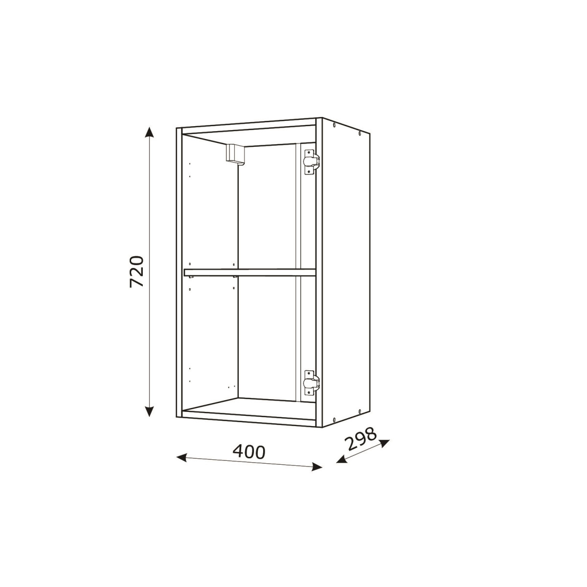 Корпус Стандарт дуб сонома, фасад Стандарт червоний глянець 301 40х72х30 Корпус Стандарт дуб сонома, фасад Стандарт червоний глянець 301 40х72х30