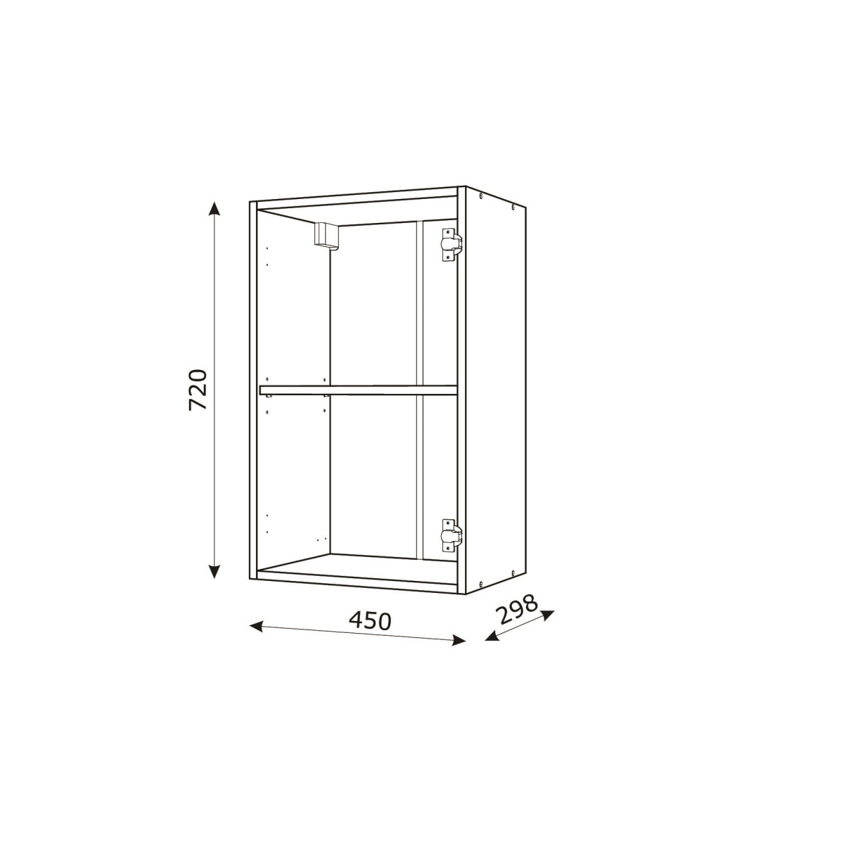 Корпус Стандарт білий, фасад Стандарт аврора глянець 301 45х72х30 Корпус Стандарт білий, фасад Стандарт аврора глянець 301 45х72х30