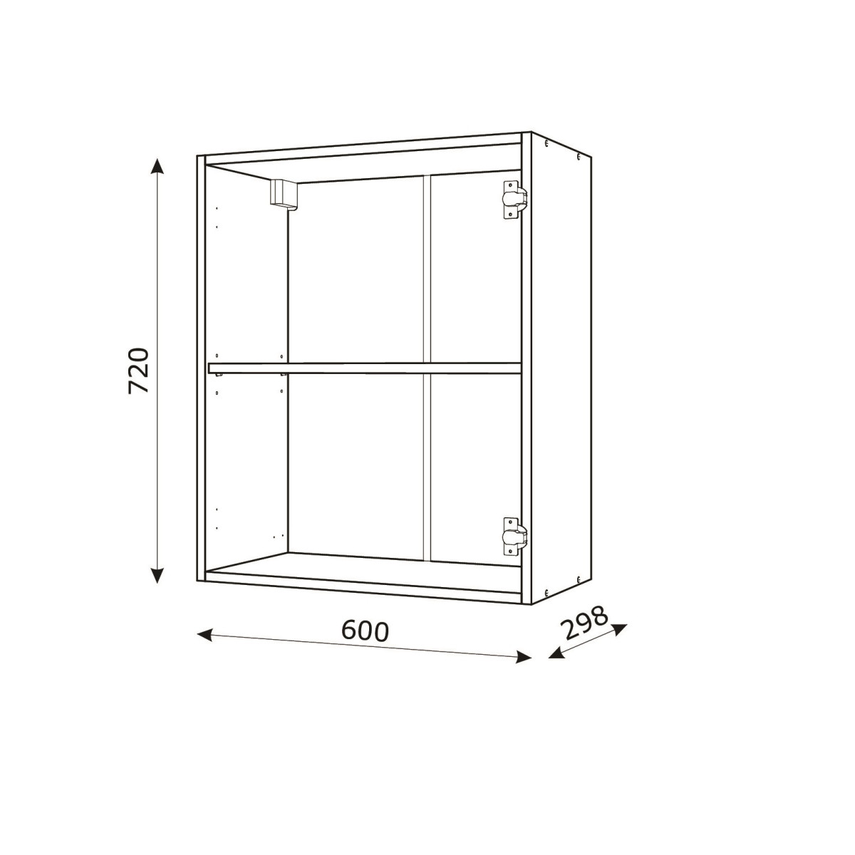 Корпус Стандарт дуб сонома, фасад Стандарт червоний глянець 301 60х72х30 Корпус Стандарт дуб сонома, фасад Стандарт червоний глянець 301 60х72х30