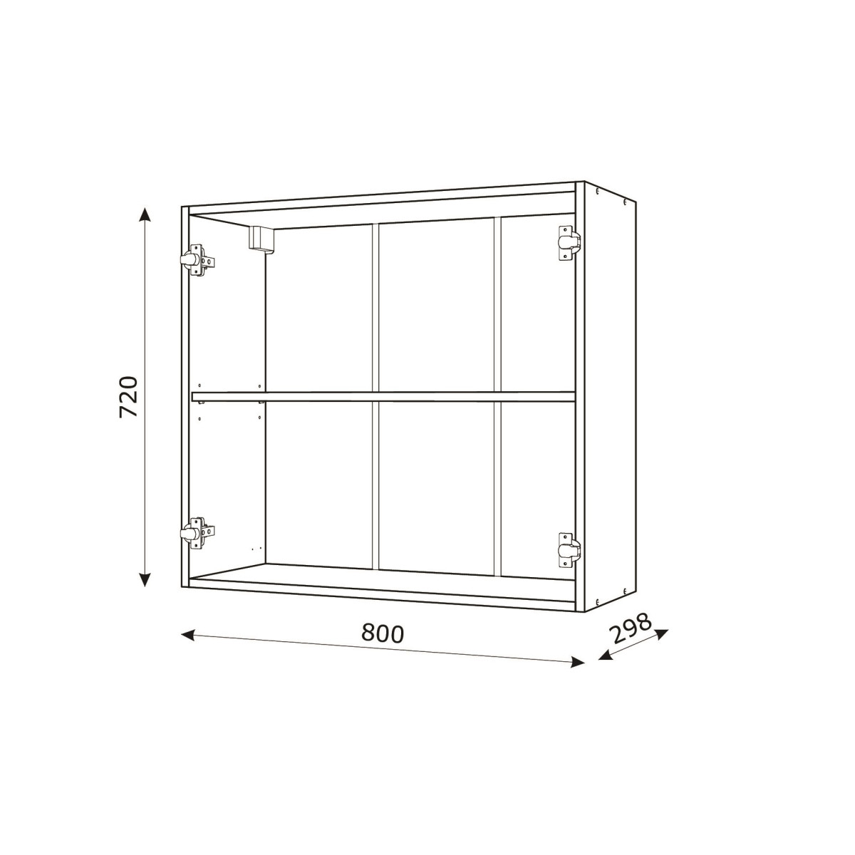 Корпус Стандарт білий, фасад Лондон білий матовий 302 80х72х30 Корпус Стандарт білий, фасад Лондон білий матовий 302 80х72х30