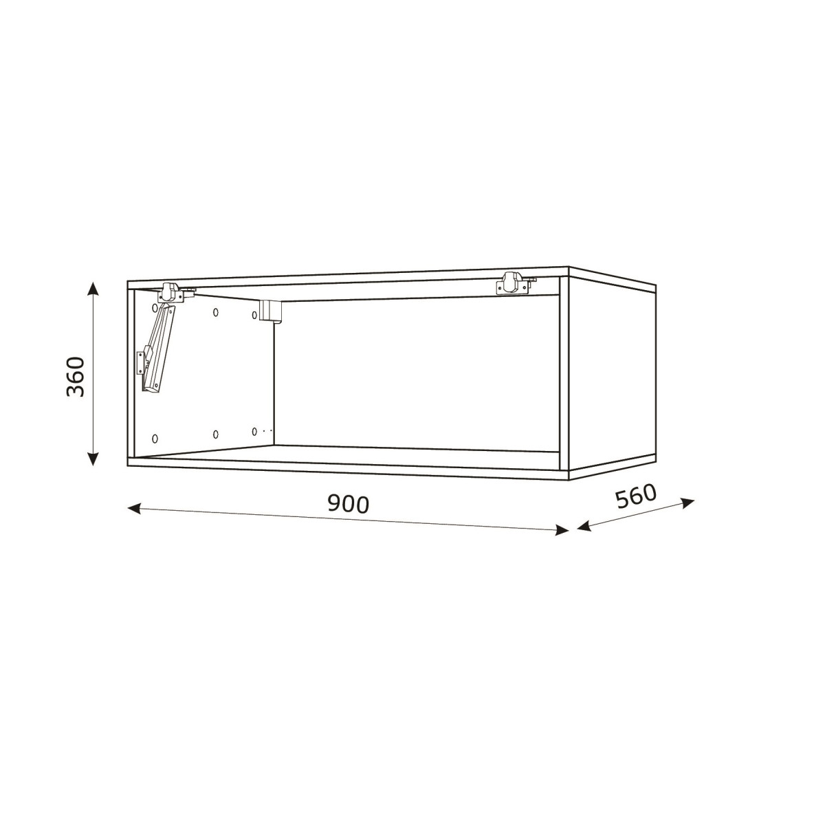 Корпус Стандарт дуб сонома, фасад Стандарт чорний глянець 410.HK-XS 90х36х56