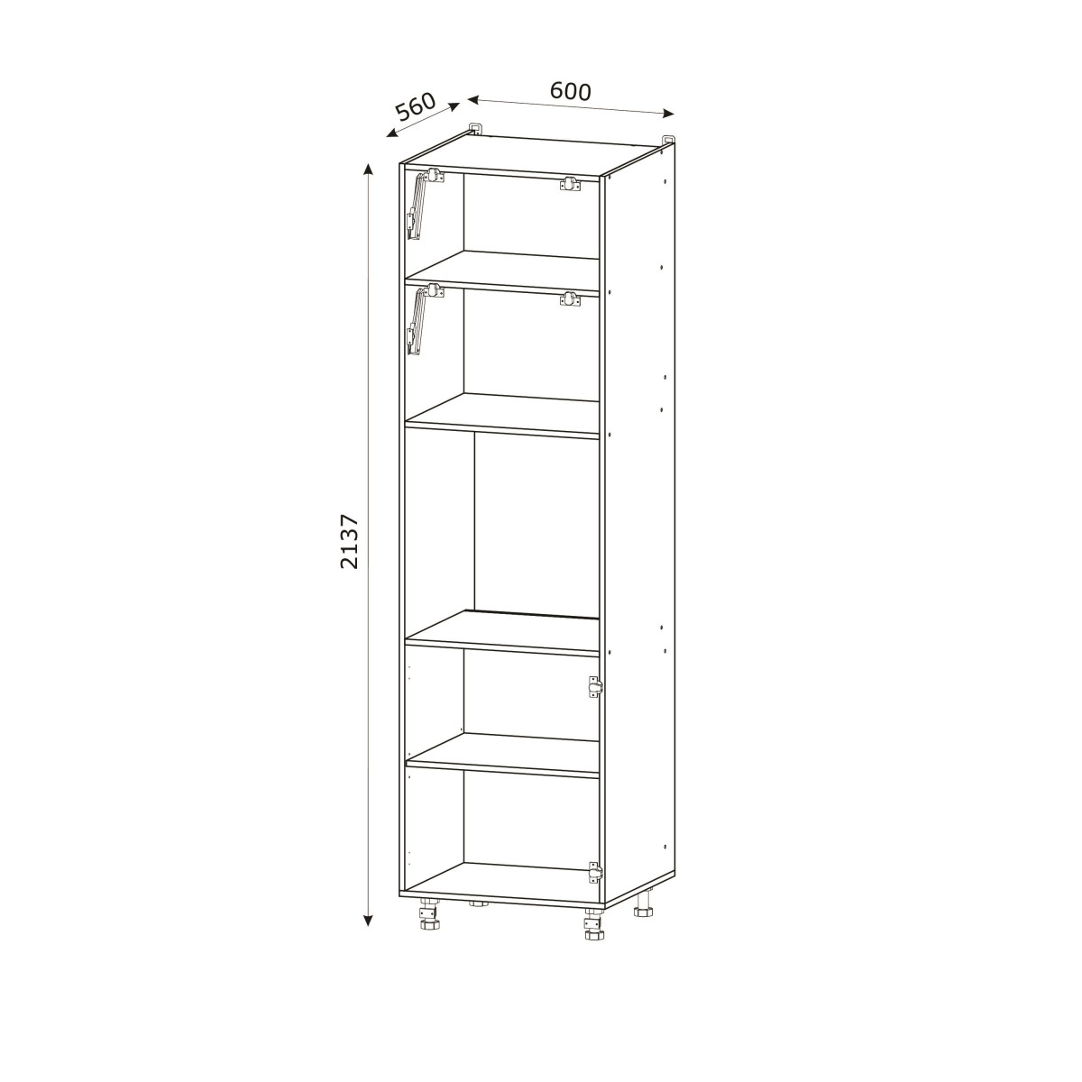 Корпус Стандарт білий, фасад Стандарт аврора глянець 705.HK-xs 60х214х56
