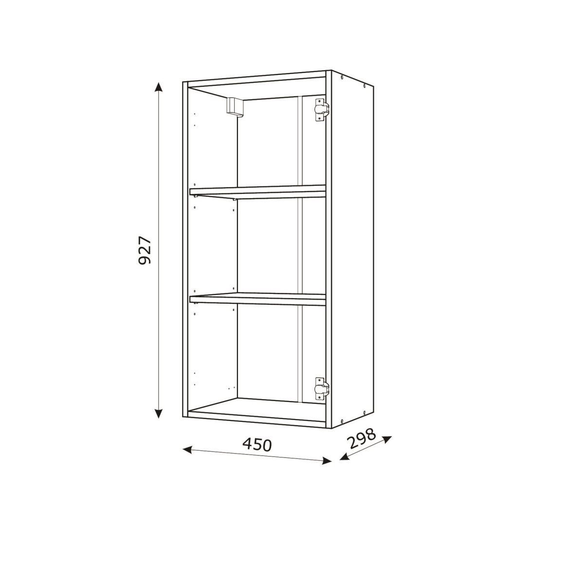 Корпус Стандарт дуб сонома, фасад Стандарт капучіно глянець L301 45х93х30