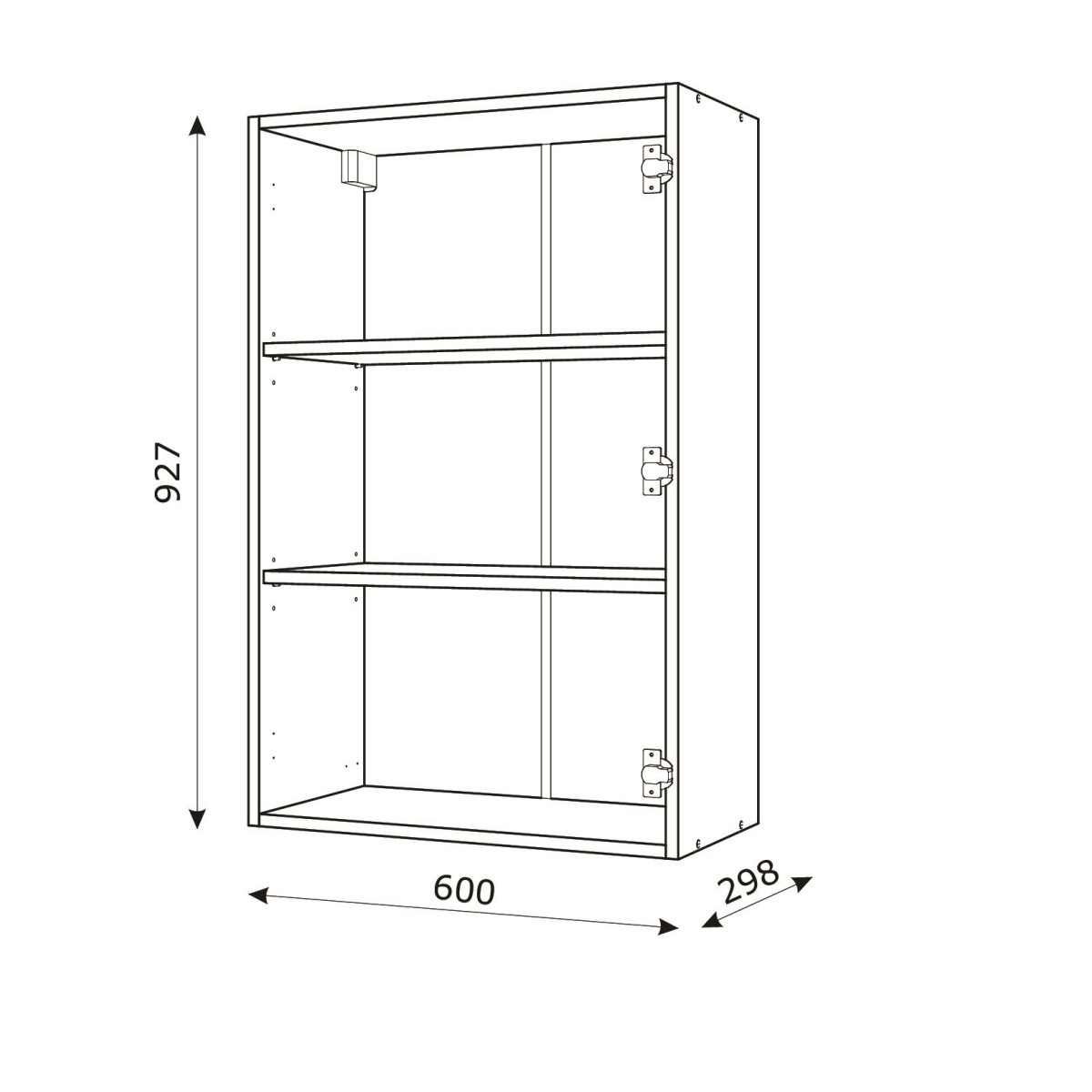 Корпус Стандарт білий, фасад Стандарт горіх темний L301 60х93х30