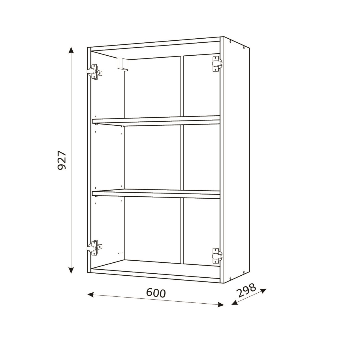 Корпус Стандарт дуб сонома, фасад Бостон білий глянець L302 60х93х30